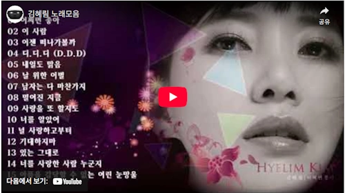 디디디 김혜림 가수 노래 모음