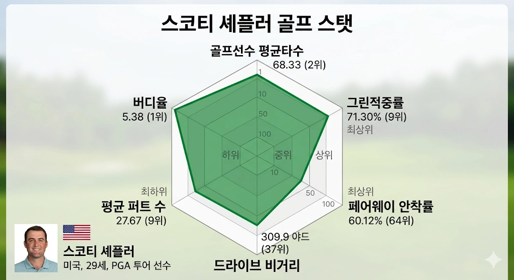 스코티 셰플러 골프 스탯 