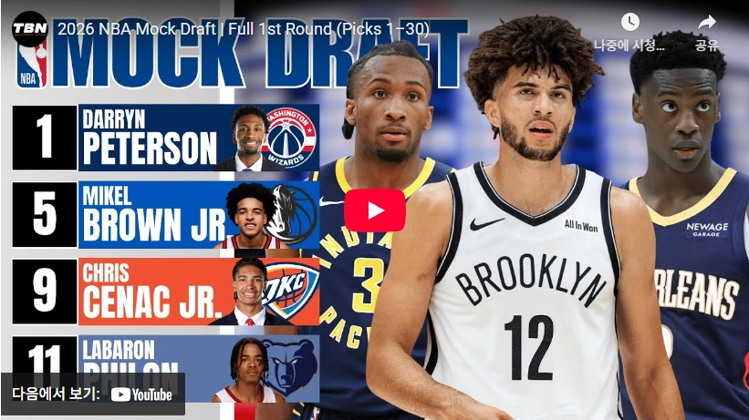 우승팀 OKC가 전체 1순위 지명권을? 마이클 조던 조차 못한 역대 NBA 드래프트 룰 & 역사 2026 NBA 드래프트 픽 후보