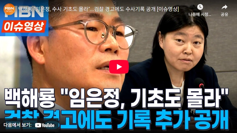 백해룡 경정 임은정 검사 수사 기초도 몰라 반발 