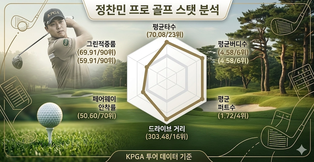 턱수염 기르고 우승 장타왕 정찬민 프로 프로필 & 골프 클럽 수상 상금 일정 정찬민 프로 골프 스탯